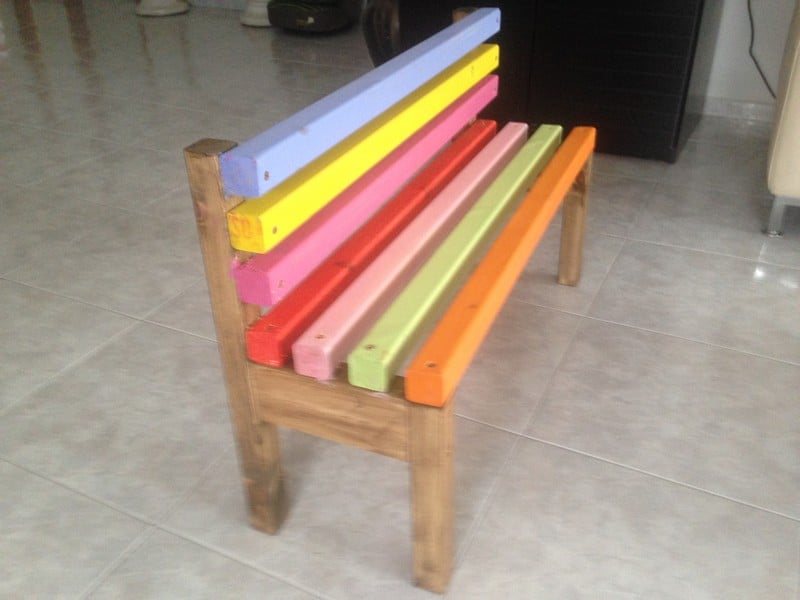 ספסל ילדים דגם צבעים