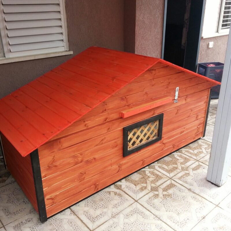 מלונה לכלב מעץ דגם כלוב 1